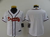 Youth Braves Blank White 2022 Gold Program Nike Cool Base Jersey